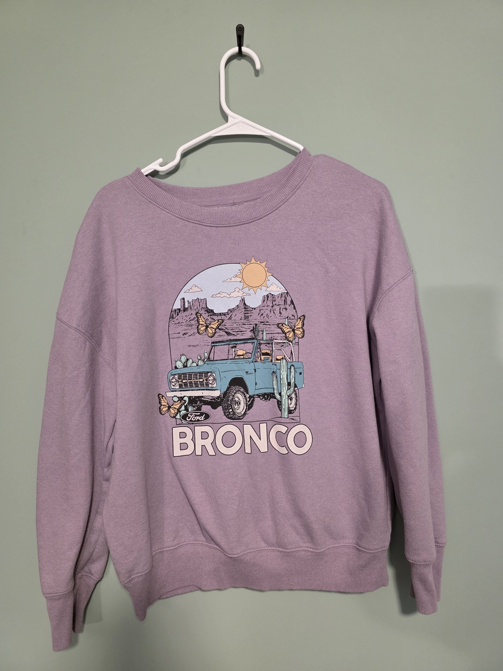 Ford Bronco Graphic Crewneck Sweater - Lavender